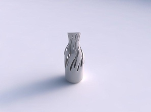 vase curved smooth cuts eccentric house decor 3d print model - Mito3D