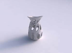 vase curved smooth cuts extruded edges it eccentric house decor 3d print model - Mito3D
