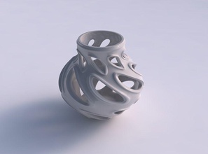 vaso curva suave cortes extrudados bordas em torno torcida espremido a casa curvo decoração 3d print model - Mito3D
