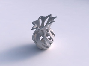 vase gebogen glatt schneidet blume geformt gedehnt ecke haus dekor 3d print model - Mito3D