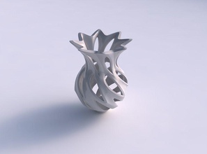 vaso curva suave cortes em forma de flor topo largura média a casa curvo ampla médio decoração 3d print model - Mito3D