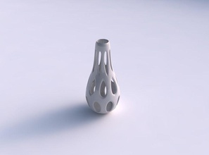 vase curved smooth cuts long neck house decor 3d print model - Mito3D