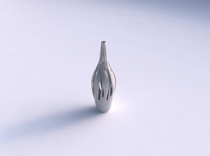 vase courbe lisse coupes long cou maison courbée les coupures décor 3d print model - Mito3D