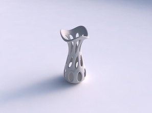vaso curvado suave cortes esticado ondulado casa decoração 3d print model - Mito3D
