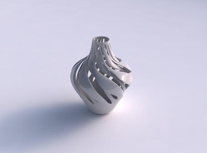vase gebogene glatte Schnitte verdreht, gequetscht Haus gebogen glatt twisted gepresste Dekor 3d print model - Mito3D