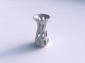 vase courbe lisse coupes élargi haut maison courbée les coupures décor 3d print model - Mito3D