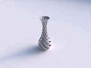 vaso curva fino pescoço torcido duas camadas de linhas torcida a casa curvo fina em decoração 3d print model - Mito3D