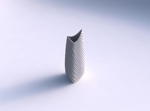 vase gebogen kippen Dreieck 2 Gebogenen extrudierten Linien Trinkgeld zu geben extrudiert Gericht Dekor architektonische Dekoration Haus 3d print model - Mito3D