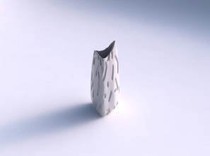 vaso curvado tombamento triângulo 2 cavidades suave prato decoração arquitetônico casa 3d print model - Mito3D