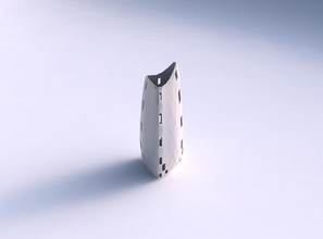 vase gebogen kippen Dreieck 2 checker Gitter 3 Haus Trinkgeld zu geben grid Gericht Dekor architektonische Dekoration 3d print model - Mito3D