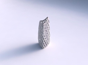 vazo kavisli devrilme üçgen 2 dama kafes kafes tabak dekor mimari dekorasyon ev 3d print model - Mito3D