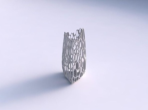 vaso curvado tombamento triângulo 2 rachado orgânico treliça prato decoração arquitetônico casa 3d print model - Mito3D