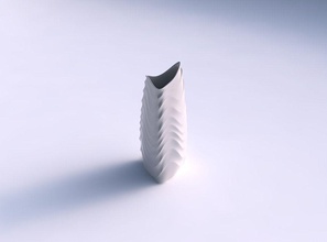 vase courbe de basculement triangle 2 courbes horizontales ondulées sections maison courbée les pourboires à l'horizontale ondulé décor 3d print model - Mito3D