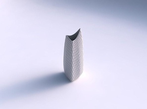 vaso curvado tombamento triângulo 2 diagonal rede protuberâncias prato decoração arquitetônico casa 3d print model - Mito3D