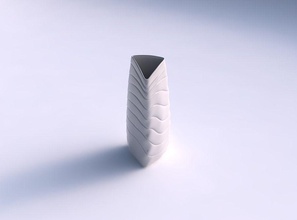 vaso curvado tombamento triângulo distorcido horizontal dentes prato decoração arquitetônico casa 3d print model - Mito3D