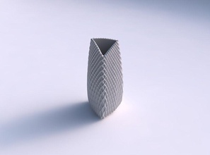 vase curved tipping triangle grid piramides 2 house decor 3d print model - Mito3D