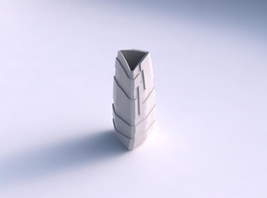 vase courbe de basculement triangle pointu des rubans maison courbée les pourboires sharp plat décor architectural la décoration 3d print model - Mito3D