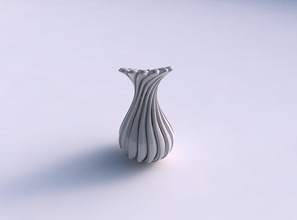 vase curved twisted beveled muscle structure soft tips eccentric house decor 3d print model - Mito3D