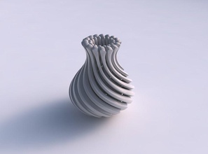 vase curved twisted beveled muscle structure soft tips squeezed house decor 3d print model - Mito3D