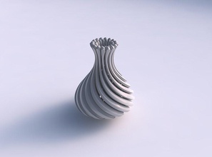 vase curved twisted beveled muscle structure soft tips wide middle house decor 3d print model - Mito3D