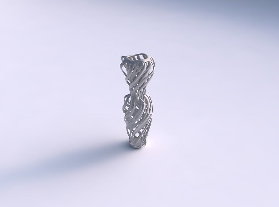 vase gebogen verdrehte geäst gedehnt wellig haus dekor 3D print model - Mito3D
