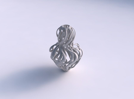vaso curvado torcido ramos Largo casa decoração 3d print model - Mito3D
