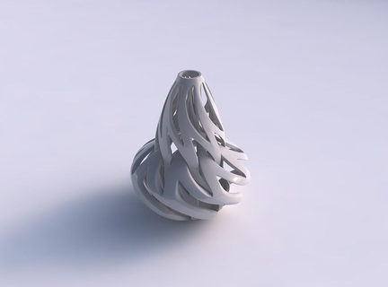 vase curved twisted intertwining lines tapered 2 house decor 3d print model - Mito3D