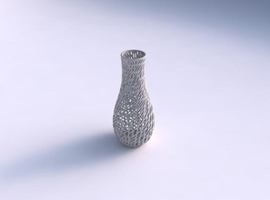vase curved twisted lattice tiles house decor 3d print model - Mito3D
