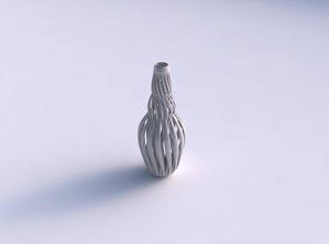 vase curved twisted muscle structure intertwining neck long house decor 3d print model - Mito3D