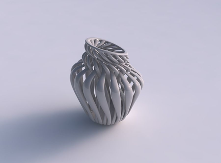 vase incurvé tordu muscle structure entrelacement in cou pressé étiré coin maison décor 3d print model - Mito3D