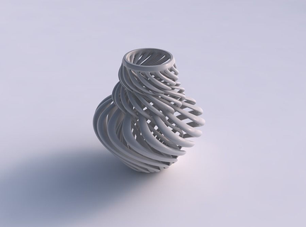 vase curved twisted muscle structure intertwining neck squeezed house decor 3d print model - Mito3D