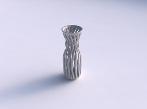 vase gebogen verdrehte muskel struktur verflechtung hals verbreitert haus dekor 3d print model - Mito3D