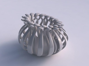 vase gebogen verdrehte muskel struktur sanft tipps gedrückt gedehnt ecke haus dekor 3d print model - Mito3D