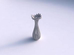 vazo kavisli bükülmüş kas yapı yumuşak ipuçları gergin dalgalı ev dekor 3d print model - Mito3D