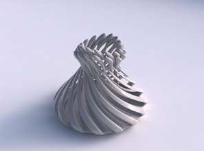 vase curved twisted muscle structure soft tips streched top house decor 3d print model - Mito3D