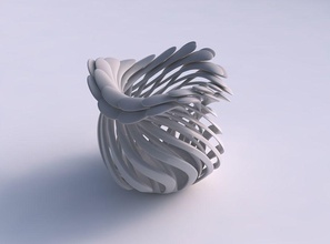 vase gebogen verdrehte muskel struktur sanft tipps wellig haus dekor 3d print model - Mito3D