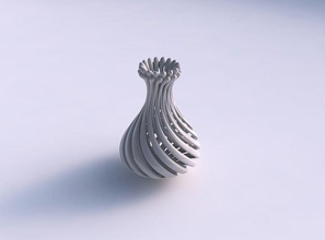 vase curved twisted muscle structure soft tips wide middle house decor 3d print model - Mito3D