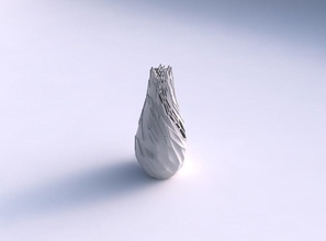 vase courbe tordue peau de reptile trous maison courbée tordu le la les décor 3d print model - Mito3D