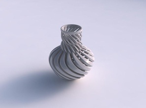 vase curved twisted sharp muscle structure intertwining neck wide middle house decor 3d print model - Mito3D