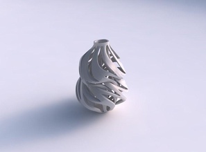 vase curved twisted wide top intertwining lines tapered 2 wavy house decor 3d print model - Mito3D