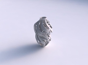 vase gebogen twisted weit oben verschlingenden Linien wellig verdreht Haus breit top Verflechtung Dekor 3d print model - Mito3D