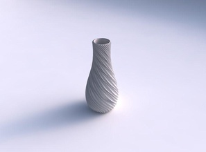 vaso curvado ondulado extrudado linhas prato decoração arquitetônico casa 3d print model - Mito3D