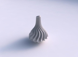 vase incurvé ondulé petit extrudé lignes longue maison décor 3d print model - Mito3D