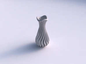 vase incurvé ondulé petit extrudé lignes étiré maison décor 3d print model - Mito3D