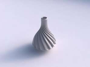 vaso curvado ondulado alta extrudado linhas largo casa decoração 3d print model - Mito3D