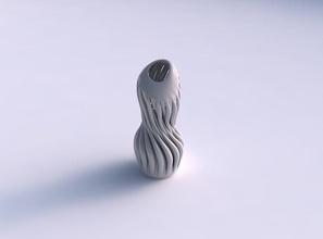vaso curvado ondulado grosso músculo estrutura cafetão up casa decoração 3d print model - Mito3D