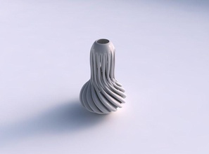 vase wellig Gebogenen starken Muskel-Struktur, Breite Mitte Haus gebogen dick Muskel - Struktur breit Dekor 3d print model - Mito3D