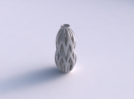 vase curved wide intertwining lines tapered house decor 3d print model - Mito3D