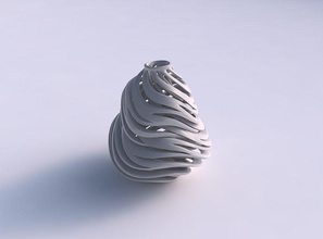 vaso in curva ampia intreccio di linee molto contorto conico 2 ondulate casa il curvo le twisted arredamento 3d print model - Mito3D