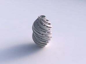 vase mit geschwungenen breiten sich verschlingenden Linien sehr verdreht Haus gebogen breit Verflechtung twisted Dekor 3d print model - Mito3D